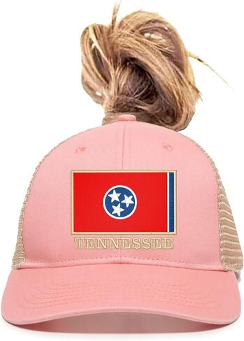 Go All Out Tennessee Flag with Classy Gold Trim Bucket Ponytail Visor Embroidered Cap Dad Hat in Saudi Arabia
