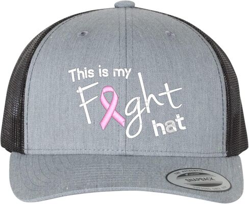 Go All Out This is My Fight Hat Breast Cancer Ribbon Dad Deluxe Trucker Flatbill Baseball Structured Embroidered Hat in Saudi Arabia