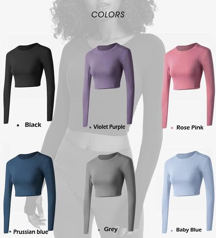 Custom Logo Text Print Women's Crop Tops Yoga Workout Long Sleeve Shirts in Saudi Arabia