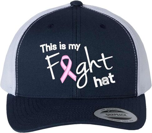 Go All Out This is My Fight Hat Breast Cancer Ribbon Dad Deluxe Trucker Flatbill Baseball Structured Embroidered Hat in Saudi Arabia