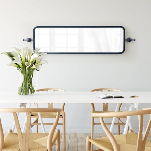Kate and Laurel Kasota Mirt Traditional Slim Panel Gall Mirror ، 9 × 36 ، الأزرق البحري ، مرآة طويلة الطول لاستخدامها كدخول متعدد الاستخدامات أو جدار غرفة نوم in Saudi Arabia