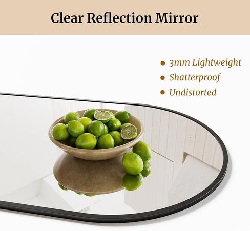 36 "x24" مرآة الجدار زخرفية ، مرايا الإطار المعدني القوس للحمام ، غرفة نوم ، مدخل ، غرفة معيشة ، أسود in Kuwait