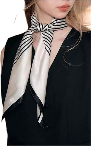 Milumia Women's Striped Print Square Hair Scarf Vintage Bandana Head Kerchief in Saudi Arabia