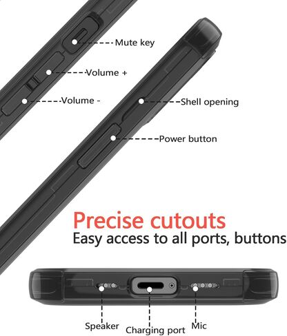 Diverbox for iPhone 13 Case [Shockproof] [Dropproof] [Tempered Glass Screen Protector + Camera Lens Protector],Heavy Duty Protection Phone Case Cover for Apple iPhone 13 (Black) in Kuwait