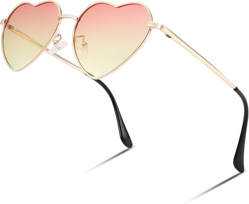 FEISEDY Polarized Heart Sunglasses Women Men Metal Frame Cute Lovely Glasses UV400 Protection B2375 in Saudi Arabia