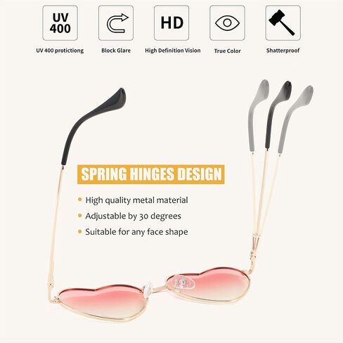 FEISEDY Polarized Heart Sunglasses Women Men Metal Frame Cute Lovely Glasses UV400 Protection B2375 in Saudi Arabia