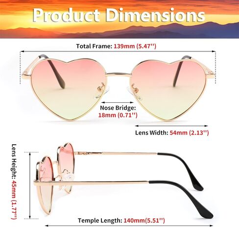 FEISEDY Polarized Heart Sunglasses Women Men Metal Frame Cute Lovely Glasses UV400 Protection B2375 in Saudi Arabia