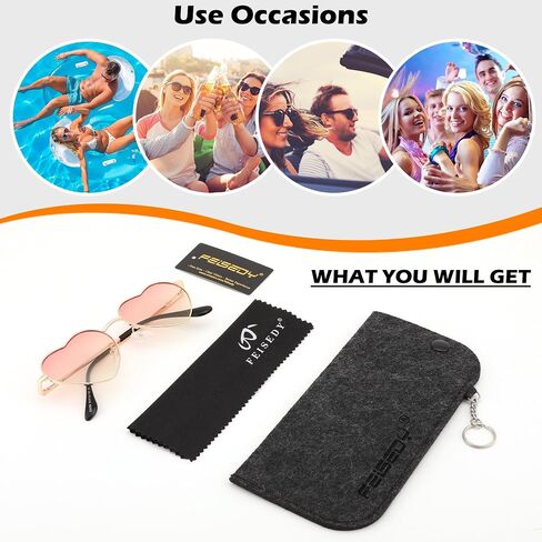 FEISEDY Polarized Heart Sunglasses Women Men Metal Frame Cute Lovely Glasses UV400 Protection B2375 in Saudi Arabia