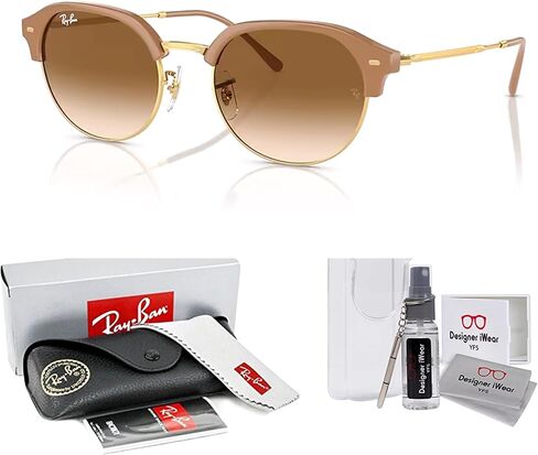 Ray-Ban RB4429 Rounded Sunglasses for Men for Women + BUNDLE With Designer iWear Complimentary Eyewear Kit in Saudi Arabia