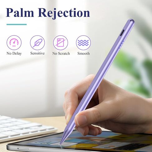 القلم القلم لـ IPAD 9 و 10th Generation 2018-2025 مع رفض النخيل ، وحساسية الميل ، وبدلة القلم الرصاص الرقمي اللوحي مع Apple iPad 6/7/8/10 ، Pro 11 "/12.9"/M4 ، AIR 3/4/5th/M2/M3 ، MINI 5/6th - Pink - Pink - in Kuwait