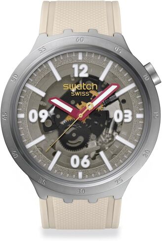 Swatch Unisex Casual Watch Beige Stainless Steel Quartz Confident Moment in Saudi Arabia