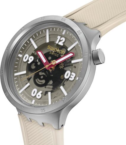 Swatch Unisex Casual Watch Beige Stainless Steel Quartz Confident Moment in Saudi Arabia