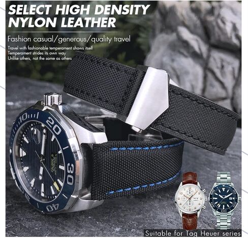 -20 مم 22 ملم للعلامة Heuer Carrera Aquaracer Watch Bracelets Canvas Nylon Leather Wath in Kuwait