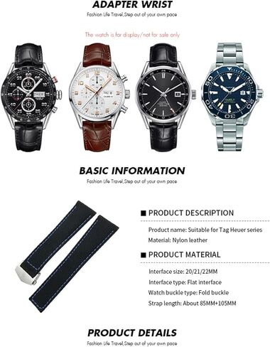 -20 مم 22 ملم للعلامة Heuer Carrera Aquaracer Watch Bracelets Canvas Nylon Leather Wath in Kuwait