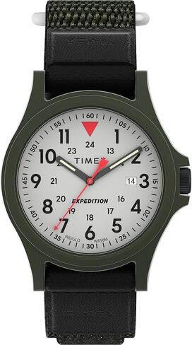 Timex Men's Expedition Acadia 40mm Watch - Black Fastwrap Cream Dial Green Case in Saudi Arabia