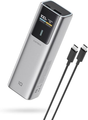 Cuktech 100W Power Bank ، 10000mah usb c Charger مع عرض TFT الذكي ، سلسلة iPhone 16/15 المتوافقة مع PD3.0 PD3.0 in Saudi Arabia