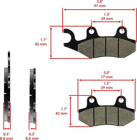 Caltric Front Rear and Middle Brake Pads Compatible with Yamaha Rhino 700 YXR700F YXR 700F 2008-2013 in Saudi Arabia