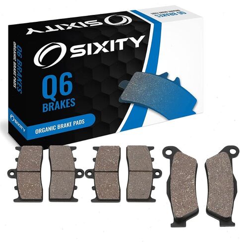 Sixity Q6 Front Rear Organic Brake Pads compatible with BMW K1200GT K27 0378 Loose Buttons 2005-2007 Complete Set in Saudi Arabia