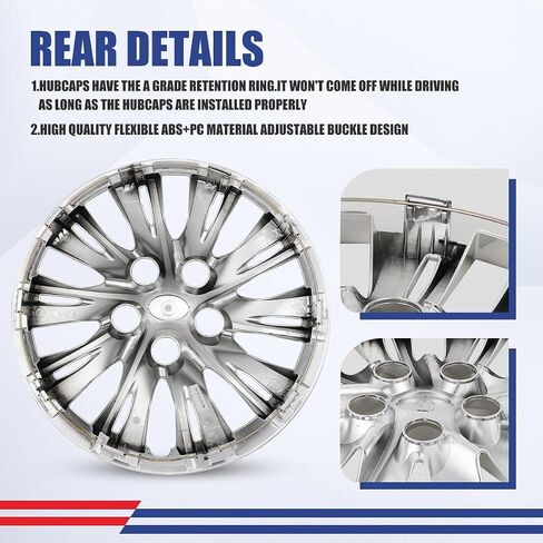WolfX 16 Inch Hubcaps Set of 4 Wheel Rim Cover for Toyota Camry 2012-2014 (Included for Hybrid) (Only Fit for Steel Hub) PP Material Wheel Rim Hub Cap Replacement, Lacquer in Kuwait