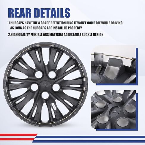 WolfX 16 Inch Hubcaps Set of 4 Wheel Rim Cover for Toyota Camry 2012-2014 (Included for Hybrid) (Only Fit for Steel Hub) PP Material Wheel Rim Hub Cap Replacement, Lacquer in Kuwait