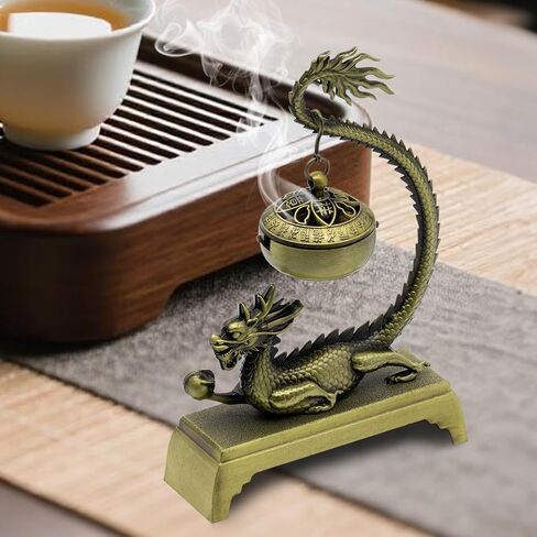 Dragon Incense Burner & Stick Holder with 40 Incense Sticks – Aroma Diffuser for Home Spa, Meditation Room & Zen Decor (Dragon) in Kuwait