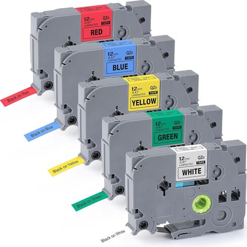 شريط Label 5x متوافق مع Brother Tze-231 Tze 12 مم 0.47 شريط تسمية Tze أبيض مغلفة لـ P-Touch PT-H100R PT-H105 PT-H100LB PT320 in Kuwait