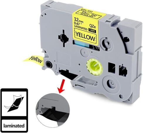 شريط Label 5x متوافق مع Brother Tze-231 Tze 12 مم 0.47 شريط تسمية Tze أبيض مغلفة لـ P-Touch PT-H100R PT-H105 PT-H100LB PT320 in Kuwait