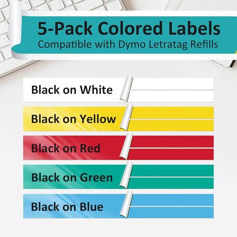شريط Label 5x متوافق مع Brother Tze-231 Tze 12 مم 0.47 شريط تسمية Tze أبيض مغلفة لـ P-Touch PT-H100R PT-H105 PT-H100LB PT320 in Kuwait