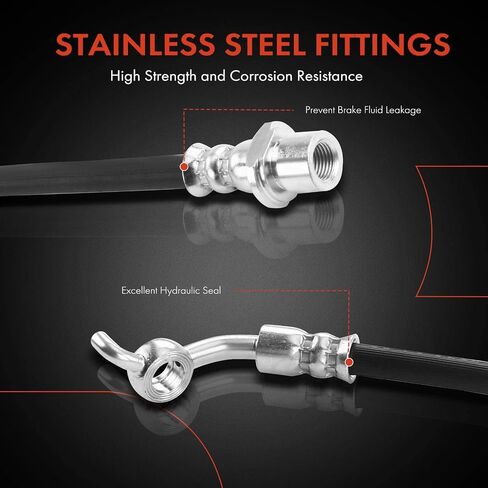 A-Premium Front Passenger Brake Hydraulic Hose Compatible with Select Lexus Models - GS350 2013-2019, RC300 2016-2019, RC350 2015-2019 - Replace# 9094702G58 in Saudi Arabia