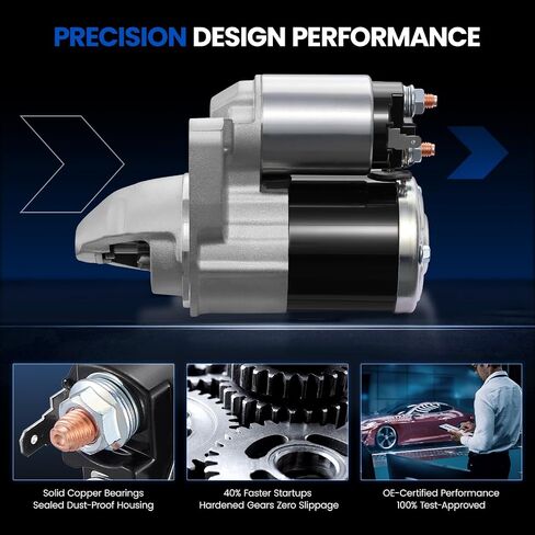RL029584AA New Starter Motor 2011-2014 متوافق مع Chrysler 200 2.4L L4 ، 12V 1.2km 8-Teeth المتوافق مع Dodge Avenger 2.4L L4 ، 56029584AA ، M000T34071 ، M000T34071ZC 19141 19141N in Kuwait