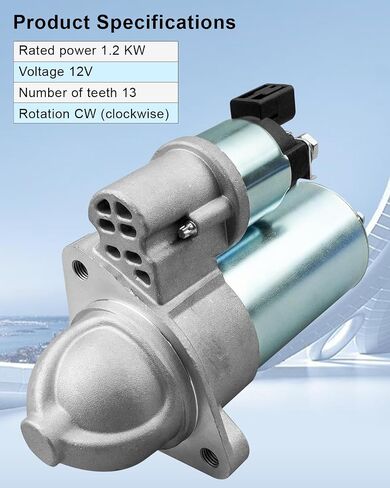 Starter Motor Fit for Hyundai Elantra Kia Forte Replace 361002E551 50006 8000604 1.8L 2.0L, 1.2KW 12 V CW 13T in Saudi Arabia