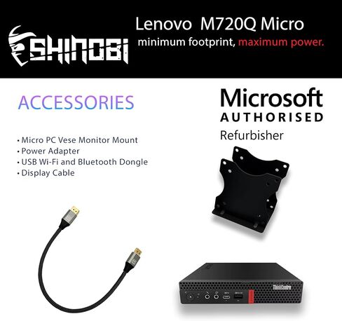 Lenovo ThinkCentre M720Q Micro PC | Intel Core i5-8500t | 16 جيجابايت ذاكرة الوصول العشوائي | 512GB NVME | Windows 11 Pro | Wi-Fi+ Bt | كمبيوتر سطح المكتب المصغر (متجدد) (ذاكرة وصول عشوائي 16 جيجابايت + 512 جيجابايت NVME) in Kuwait