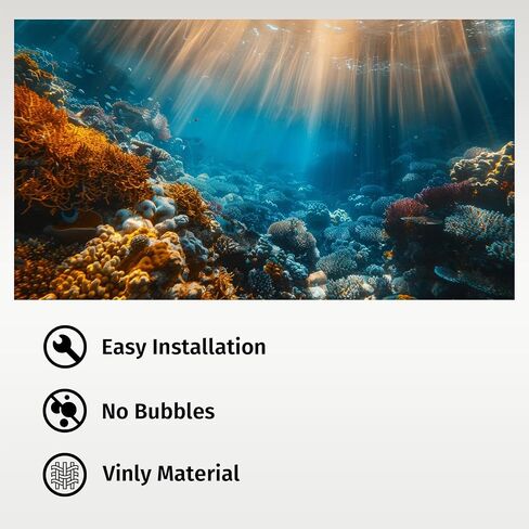 Aquarium Background, Reptile Tank Background, Desert Terrarium Background Vinyl 27.6 x 11.8 inches in Saudi Arabia