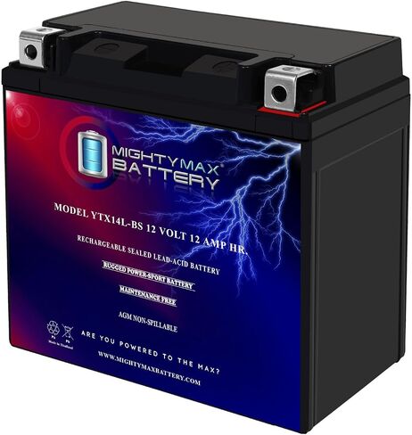 Mighty Max Battery YTX14L-BS Battery for Harley-Davidson 883 XL, XLH (Sportster) 2016 in Saudi Arabia