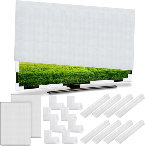 TV Cushioning Foam Set Include 1 Pcs Foam Flat Screen TV Cover Fits up to 65'' W x 36'' H and 8 Pcs Moving Foam Corner Edge Protectors for TV Display Screen Protector Packing Moving in Kuwait