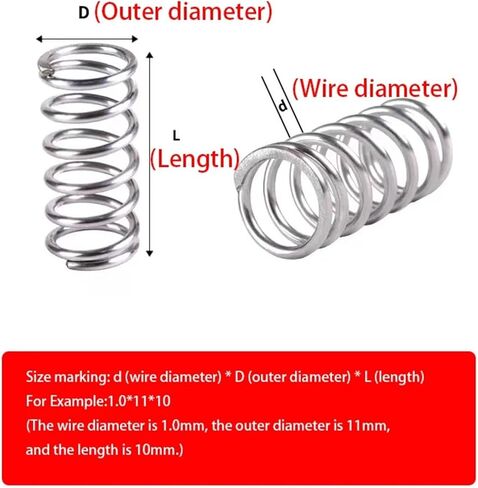 Wire Diameter: 1.4mm, 304 Stainless Steel Return Compression Spring, 10Pcs,(20mm 10pcs,8MM_1.4MM) in Saudi Arabia