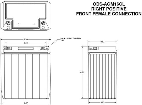 Odyssey Battery ODS-AGM16CL Extreme Series AGM Battery in Kuwait