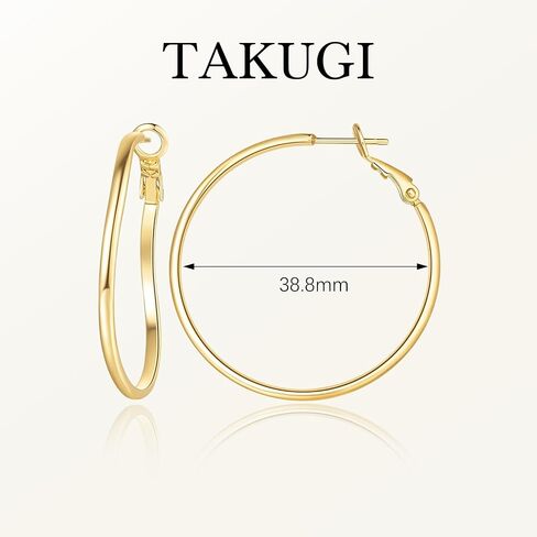 14K Gold Hoop Earrings for Women Large Gold Hoop Earrings 14K Gold Earrings for Women Elegant Twisted Big Gold Jewelry Hoop Earrings 40mm in Saudi Arabia
