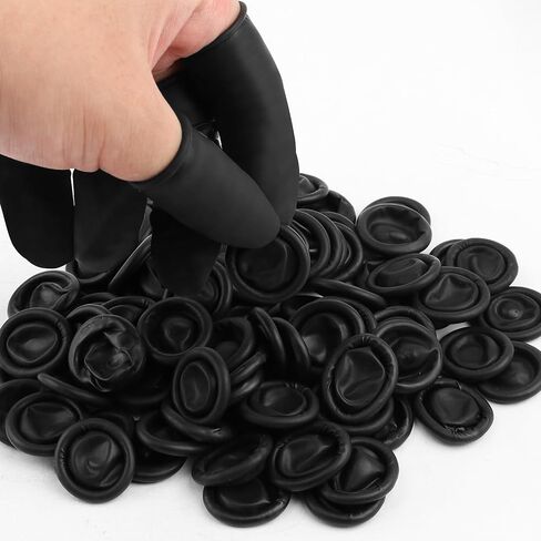 100 PCs يمكن التخلص من السيليكون أصابع حماة وحماقات-أطراف قفازات الأصابع السوداء غير السود in Saudi Arabia