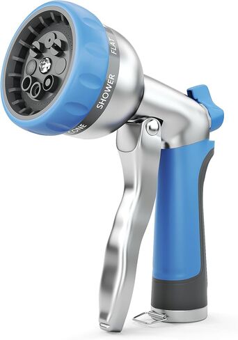 فوهة خرطوم Hosun Garden ، فوهات رذاذ معدنية 100 ٪ ، فوهة رذاذ شديدة التحمل لخرطوم الحديقة ، فوهة خرطوم عالية الضغط مع 8 أنماط قابلة للتعديل ، بخاخ يدوي للنباتات سقي ، وغسل السيارات والحيوانات الأليفة in Kuwait