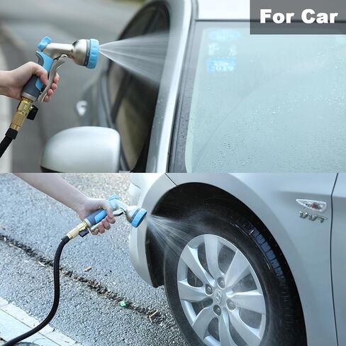 فوهة خرطوم Hosun Garden ، فوهات رذاذ معدنية 100 ٪ ، فوهة رذاذ شديدة التحمل لخرطوم الحديقة ، فوهة خرطوم عالية الضغط مع 8 أنماط قابلة للتعديل ، بخاخ يدوي للنباتات سقي ، وغسل السيارات والحيوانات الأليفة in Kuwait