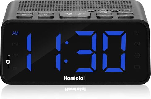 راديو منبه رقمي مع راديو AM/FM، أرقام LED متعددة الألوان 1.4 بوصة، إعداد مسبق، مؤقت للنوم وشاشة واضحة مع باهتة لجانب السرير في غرفة النوم، منفذ يعمل ببطارية احتياطية (أبيض U) in Saudi Arabia