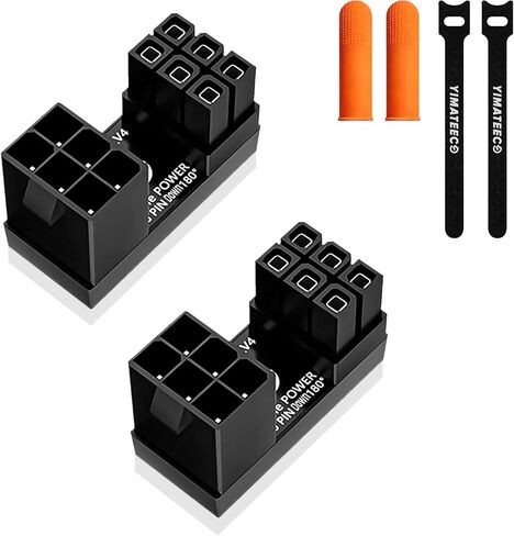 8-Pin GPU Power Adapter,2 Pack U Turn 180 Degree Angled 8pin Female to 8pin Male Power Connector Fou Desktop Graphics Card (Angle Down,Black) in Kuwait
