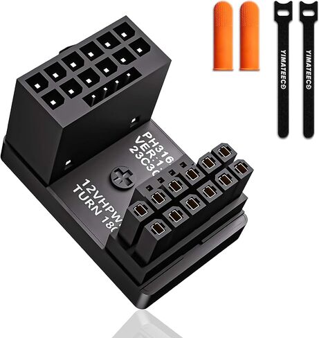 8-Pin GPU Power Adapter,2 Pack U Turn 180 Degree Angled 8pin Female to 8pin Male Power Connector Fou Desktop Graphics Card (Angle Down,Black) in Kuwait