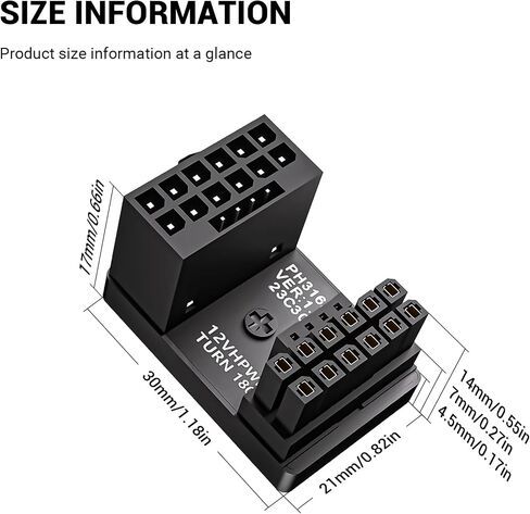 8-Pin GPU Power Adapter,2 Pack U Turn 180 Degree Angled 8pin Female to 8pin Male Power Connector Fou Desktop Graphics Card (Angle Down,Black) in Kuwait