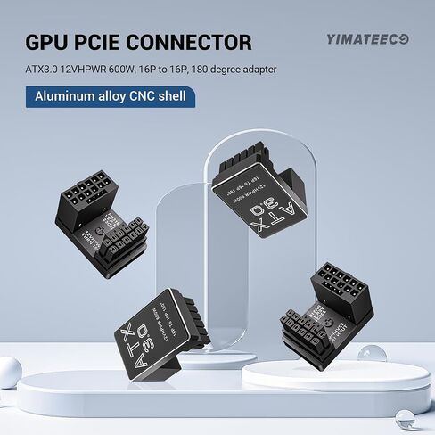 8-Pin GPU Power Adapter,2 Pack U Turn 180 Degree Angled 8pin Female to 8pin Male Power Connector Fou Desktop Graphics Card (Angle Down,Black) in Kuwait