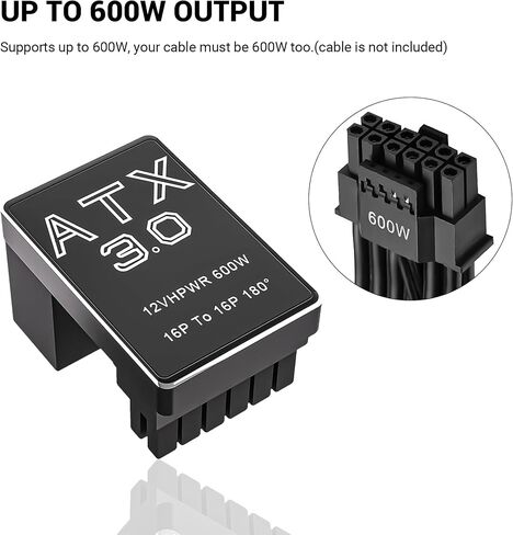 8-Pin GPU Power Adapter,2 Pack U Turn 180 Degree Angled 8pin Female to 8pin Male Power Connector Fou Desktop Graphics Card (Angle Down,Black) in Kuwait