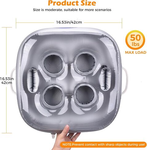 Inflatable Floating Drink Holder Large Capacity,Drink Float for Pool Party Beach (Gray Velvet) in Saudi Arabia