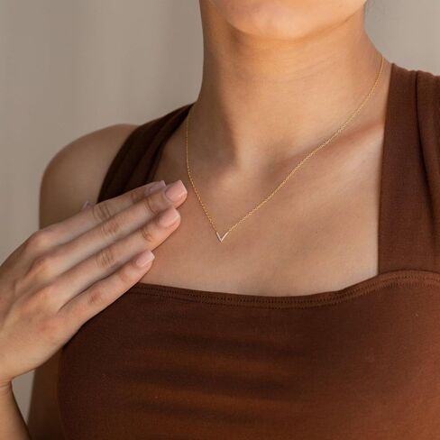 Initial Necklaces for Women, Dainty Gold Letter Necklace 14k Gold Plated Personalized CZ Initial Necklace Monogram Name Choker Necklace for Women Trendy Gold Jewelry for Women Gifts in Kuwait