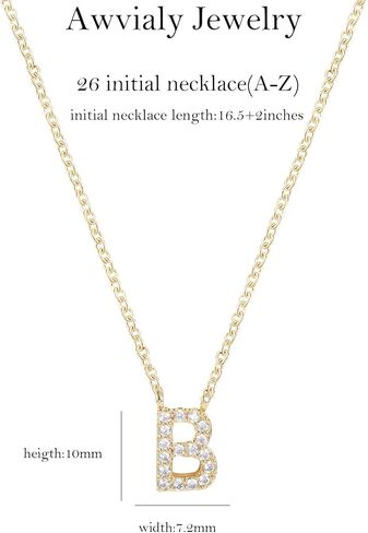 Initial Necklaces for Women, Dainty Gold Letter Necklace 14k Gold Plated Personalized CZ Initial Necklace Monogram Name Choker Necklace for Women Trendy Gold Jewelry for Women Gifts in Kuwait